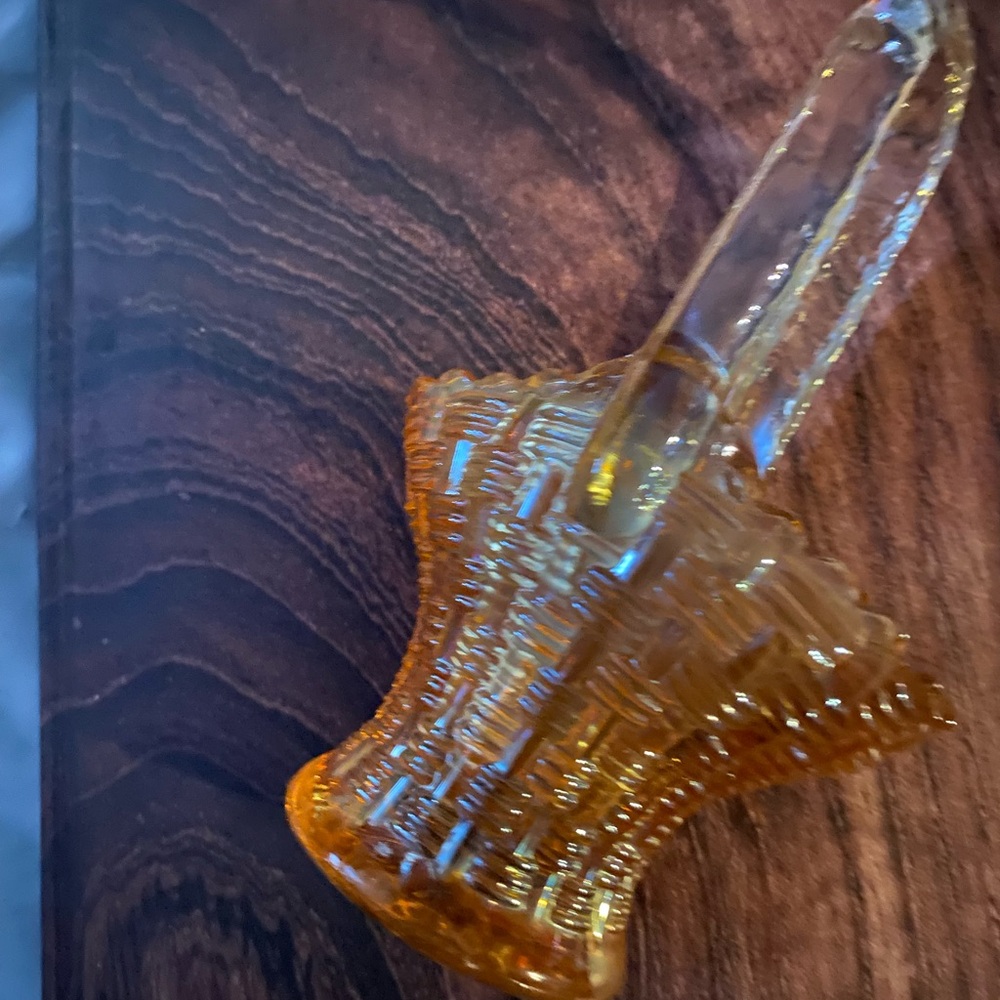Amber Glass Basket